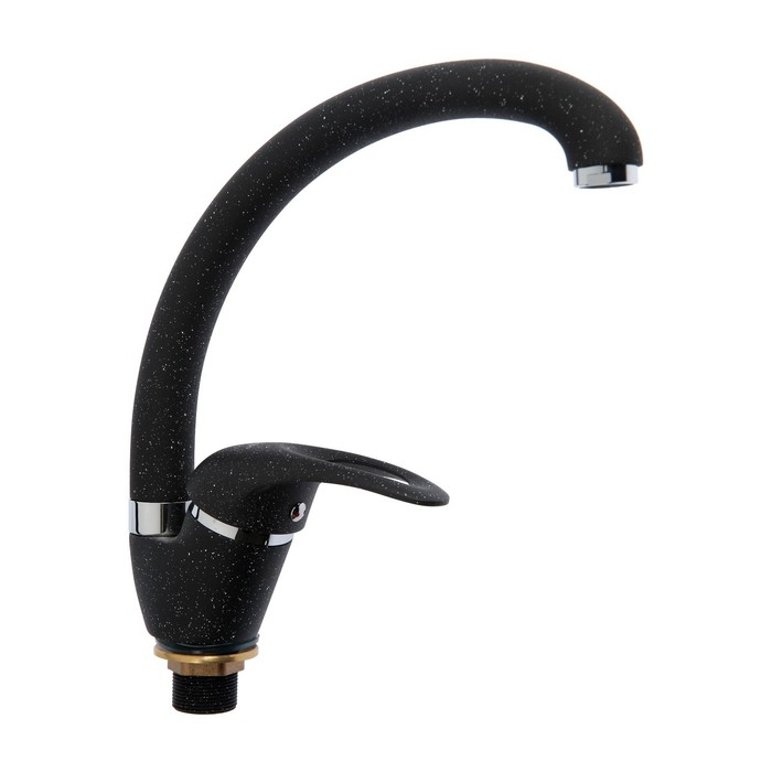 Смеситель для кухни Accoona A4040F, однорычажный, с гайкой, черный Смеситель для кухни Accoona A4040F, однорычажный, с гайкой, черный