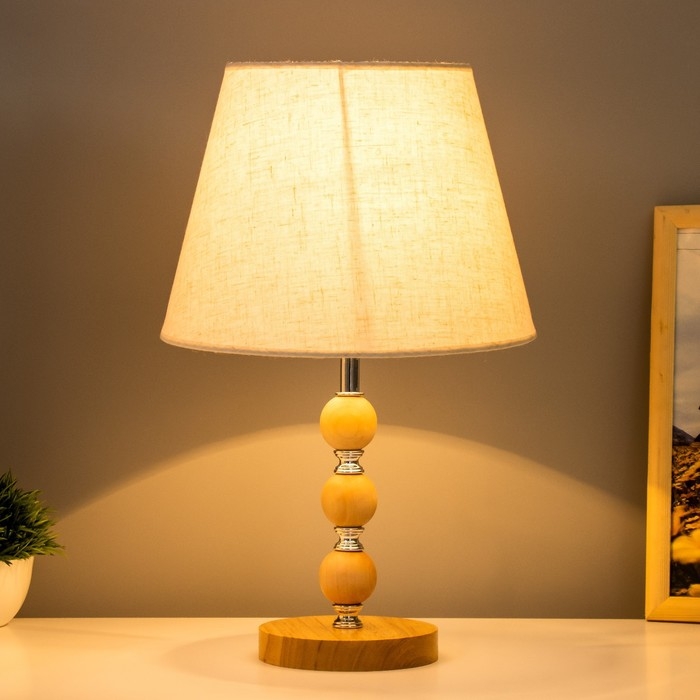 Настольная лампа Настольная лампа "Апали" E27 40Вт светлое дерево 25х25х39 см RISALUX