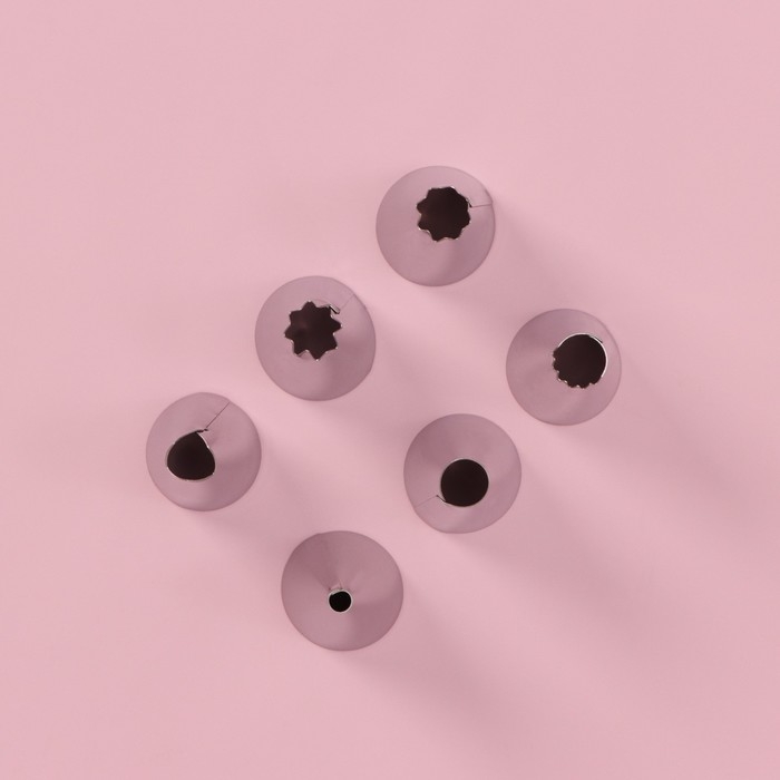 Набор кондитерский Доляна «Хоста», 8 предметов: 6 насадок, адаптер, мешок кондитерский 27×15 см, цвет МИКС Набор кондитерский Доляна «Хоста», 8 предметов: 6 насадок, адаптер, мешок кондитерский 27×15 см, цвет МИКС