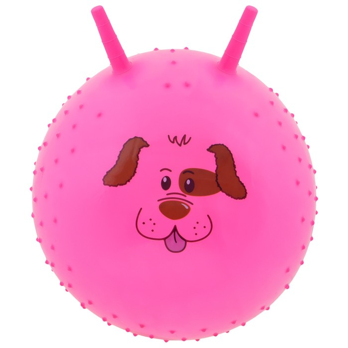 Мяч-прыгун с рожками «Счастливые улыбки», массажный, d=45 см, 350 г, МИКС Мяч-прыгун с рожками «Счастливые улыбки», массажный, d=45 см, 350 г, МИКС