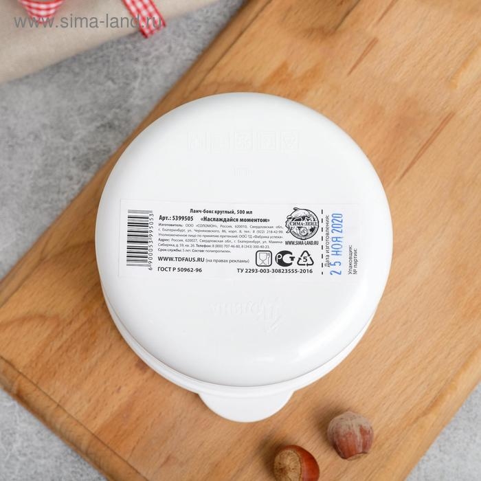 Ланч-бокс &laquo;Наслаждайся моментом&raquo;, 500 мл