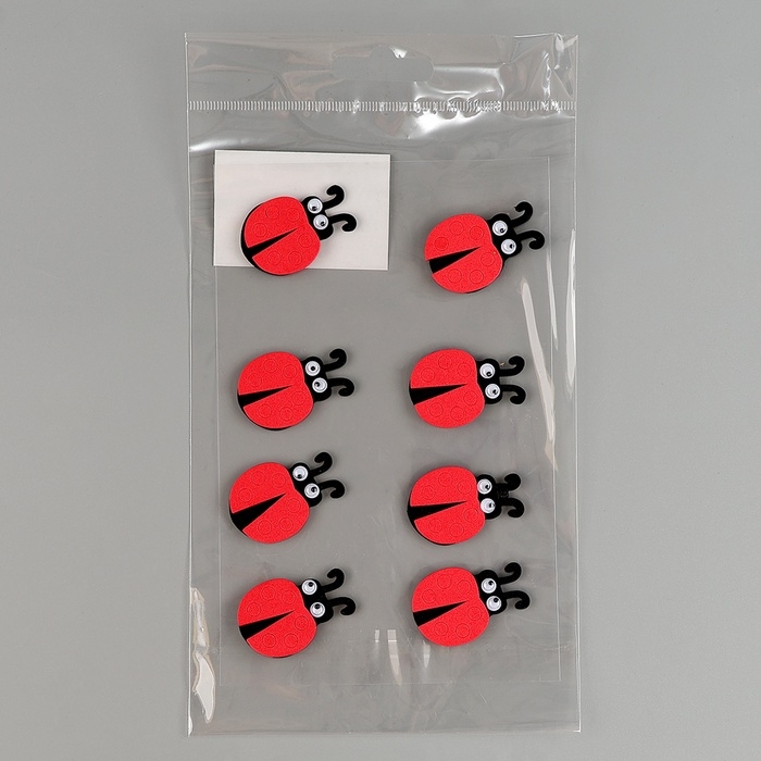 Набор наклеек из EVA  Набор наклеек из EVA "Божья коровка", 8 шт