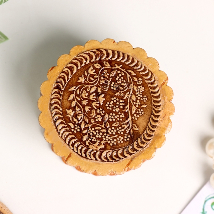 Шкатулка  Шкатулка "Вьюнок", 40 х 25 мм, береста