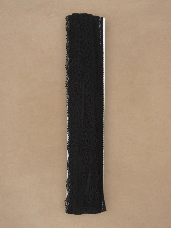 Кружево эластичное, 17 мм, 10&plusmn;1 м, чёрное