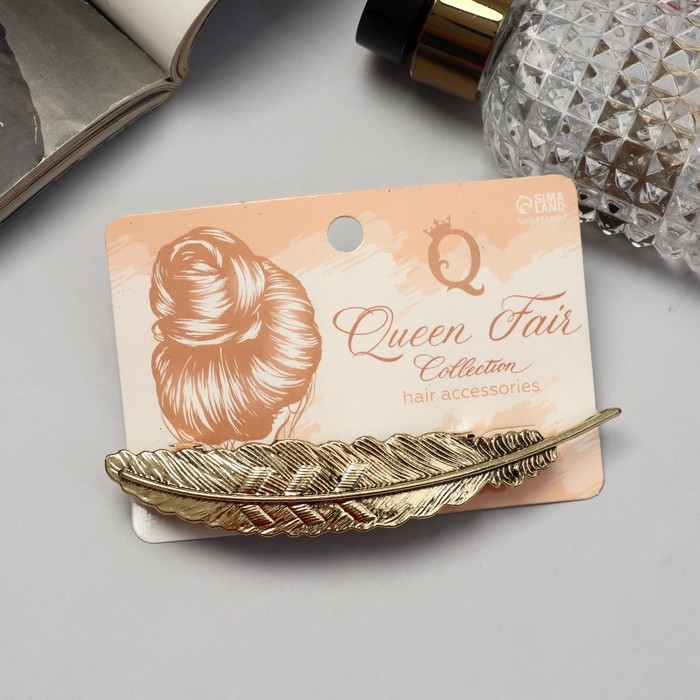 Заколка-автомат для волос Заколка-автомат для волос "Либерти" перо, 11 см, золото