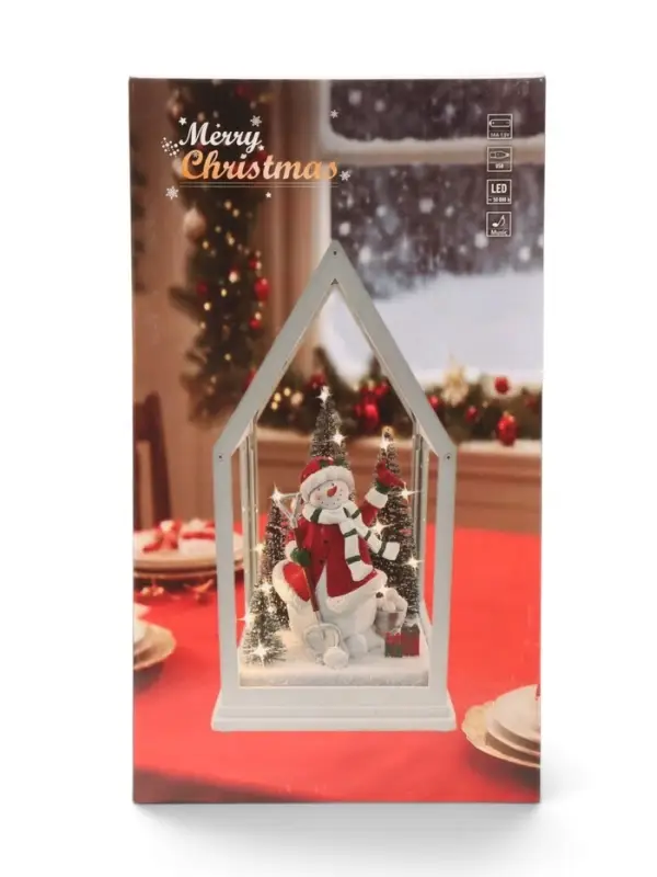 Фигурка светодиодная &laquo;Снеговик&raquo;, новогодняя, 3хАА, музыка, свет, USB, 13.3&times;13&times;28 см