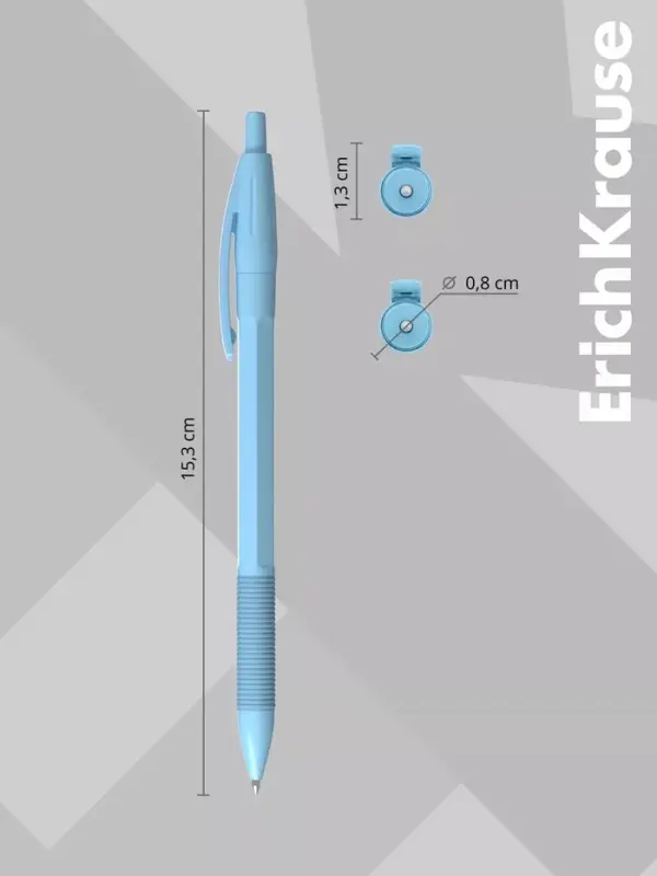Ручка шариковая автоматическая ErichKrause R=301 Matic&Grip Pastel, узел 0.7 мм, синяя