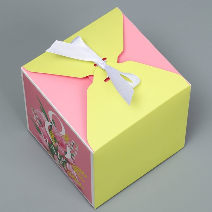 Коробка подарочная складная, упаковка, «8 марта», 12 х 12 х 12 см