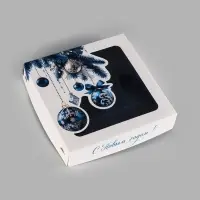 Коробка для 16 конфет &laquo;Синие шары&raquo;, 18,9 х 18,9 х 3,8 см