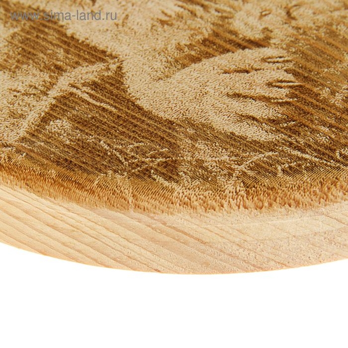 Доска из массива кедра «Рысь», круглая, 18 × 18 см