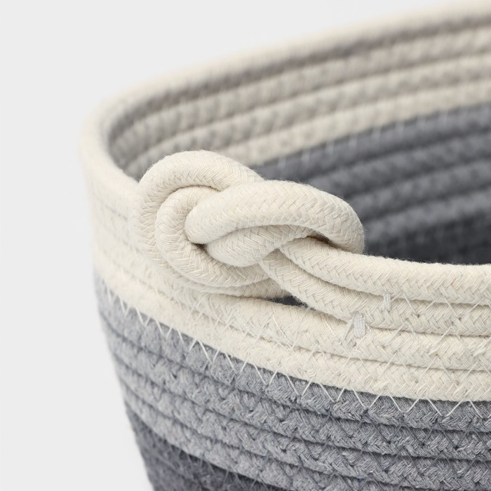 Корзина для хранения плетёная ручной работы LaDо́m «Вега», хлопок, 32×21×12 см, цвет серый Корзина для хранения плетёная ручной работы LaDо́m «Вега», хлопок, 32×21×12 см, цвет серый