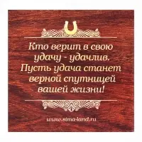 Подкова металл &laquo;Здоровья, счастья и добра&raquo;, 7&times;7 см