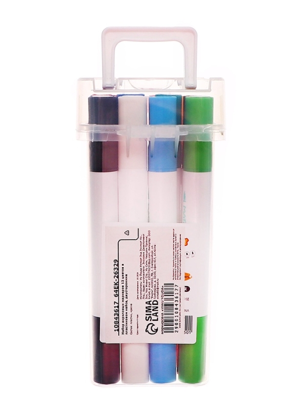 Набор акриловых маркеров 12 цветов в пластиковом кейсе, двусторонние Набор акриловых маркеров 12 цветов в пластиковом кейсе, двусторонние