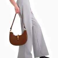 Сумка женская багет TEXTURA на молнии, 24&times;6&times;14 см, коричневая