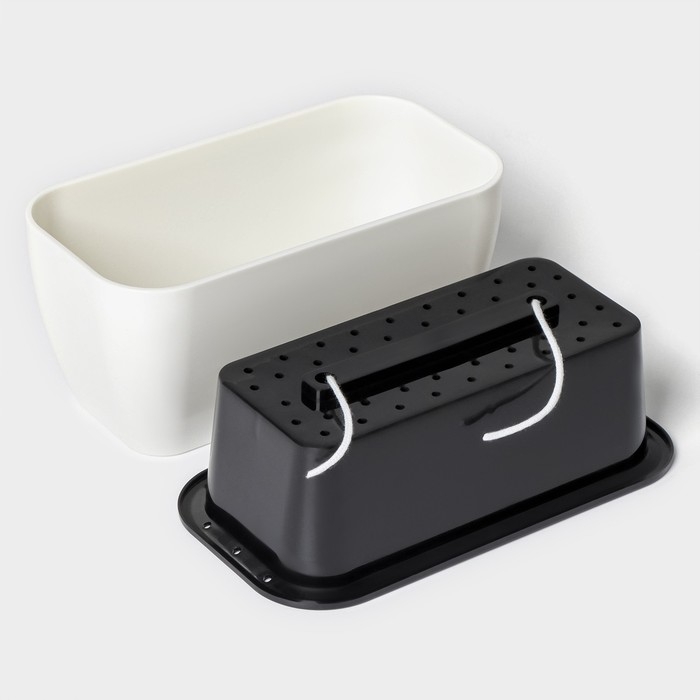 Кашпо для цветов прямоугольное Доляна «Глянец», 900 мл, 18,5×10×8 см, цвет чёрный/белый Кашпо для цветов прямоугольное Доляна «Глянец», 900 мл, 18,5×10×8 см, цвет чёрный/белый