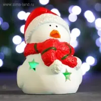 Фигура с подсветкой "Птичка в шарфике и шапке" красная, 9х7х10см Фигура с подсветкой "Птичка в шарфике и шапке" красная, 9х7х10см