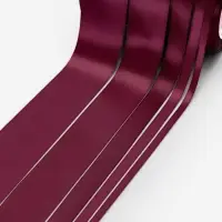 Атласная лента, набор 5 шт., 6/10/20/40/50 мм, 23&plusmn;1 м, бордовая №165