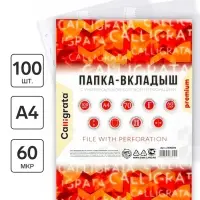 Файл - вкладыш Calligrata, А4, 60 мкм, плотный, глянцевый, вертикальный, 100 штук