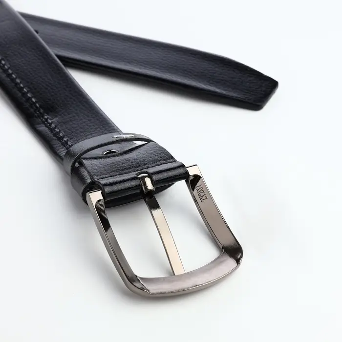 Ремень мужской, ширина 3.8 см, винт, пряжка металл, чёрный