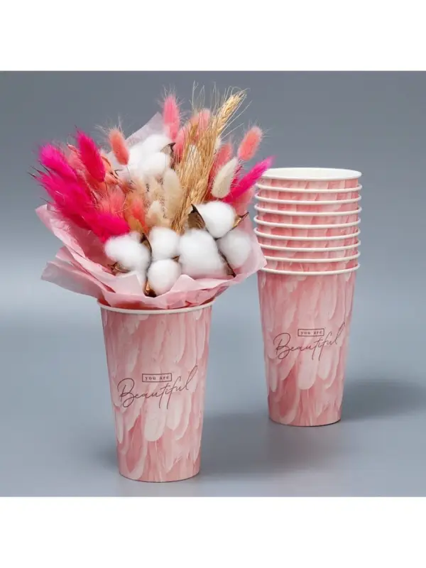 Стакан для цветов влагостойкий &laquo;Перья&raquo;, 400 мл