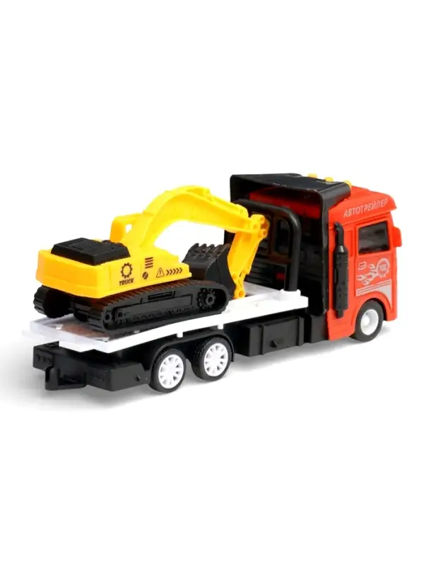 Машина пласт. "Автоперевозчик", 20 см, свет-звук, инерц., подв. дет., экскаватор в компл. 2054256-R