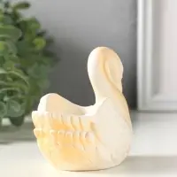 Подставка для мелочей &laquo;Лебедь&raquo;, 9&times;10&times;7 см, белая с позолотой