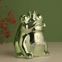 Копилка для денег &laquo;Зелёная лягушка: Где мой принц?&raquo;, керамика, 12&times;10.5&times;15 см