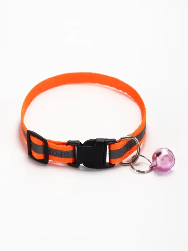 Ошейник Ошейник "Спорт" со светоотражающей полосой, 31 х 1 см, оранжевый