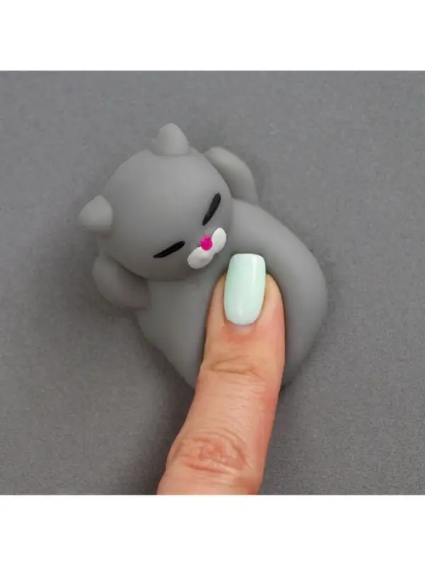 Антистресс игрушка - мялка &laquo;Кошечка&raquo;, серый