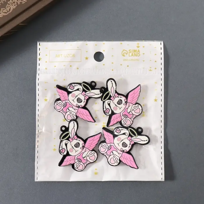 Декор для творчества акрил двусторонний Декор для творчества акрил двусторонний "Зомби-зайка" 3,6х4,2х0,2 см