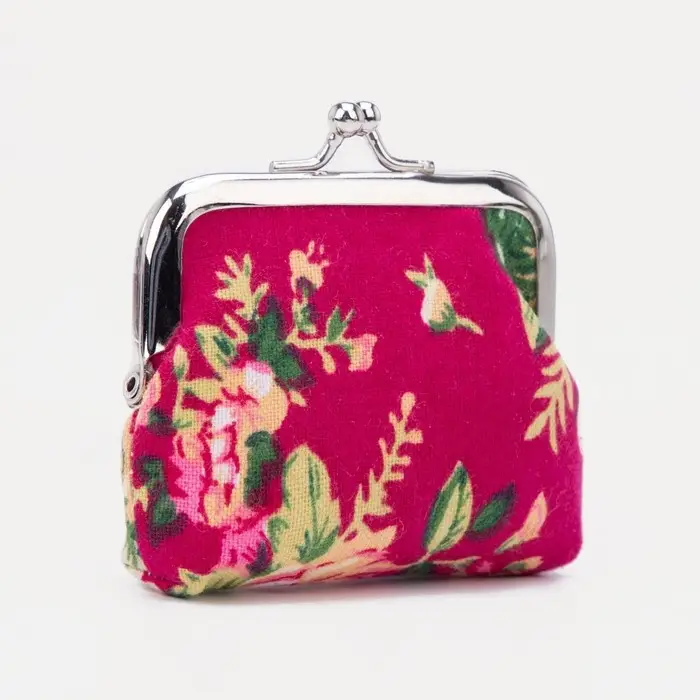 Кошелёк монетница на фермуаре, цвет фуксия