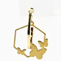 Серьги кольца с подвесом бабочками &laquo;Самой особенной&raquo;, 3 см