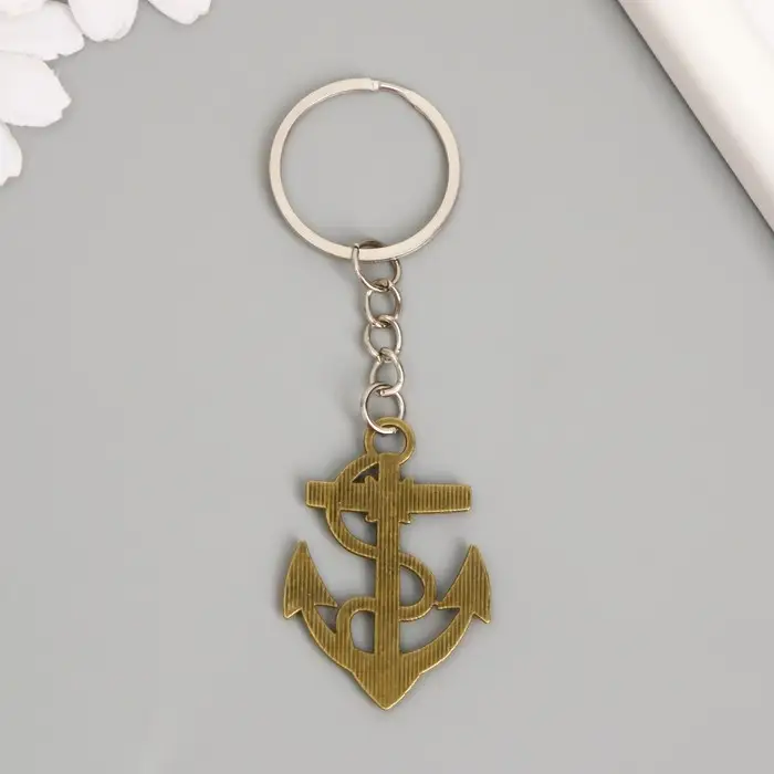 Металлический брелок для ключей на кольце «Якорь и веревка», 4×3 см, МИКС