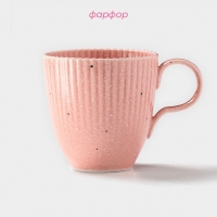 Кружка Доляна «Коралл», 350 мл, фарфор, розовая