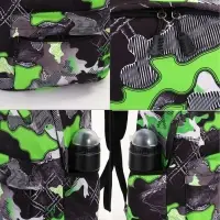 Рюкзак школьный на молнии, с карманами, с принтом, размер 30&times;13&times;42 см, зелёный