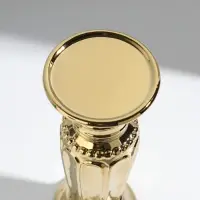 Подсвечник на 1 свечу &laquo;Арте&raquo;, керамика, стекло, d=7.5 см, золото, 9&times;9&times;37.5 см