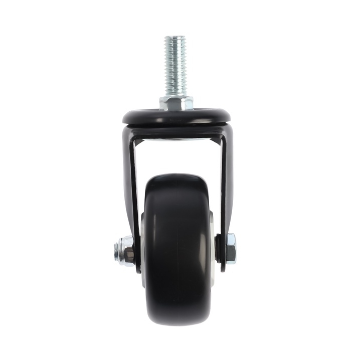 Колесо мебельное ТУНДРА, d=75 мм, поворотное, с футоркой 12х30 мм, без тормоза, черное Колесо мебельное ТУНДРА, d=75 мм, поворотное, с футоркой 12х30 мм, без тормоза, черное