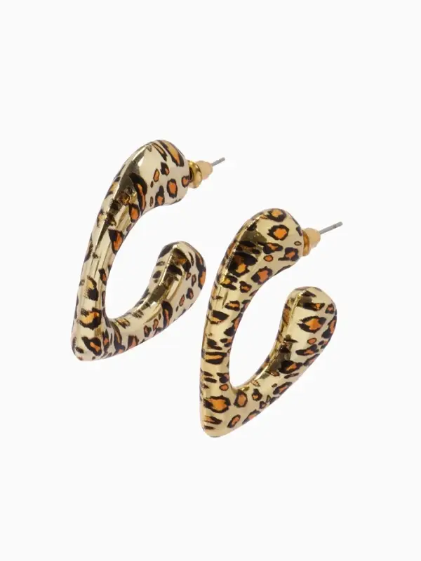 Набор серьги Набор серьги "Леопард" трио, цветной в золоте