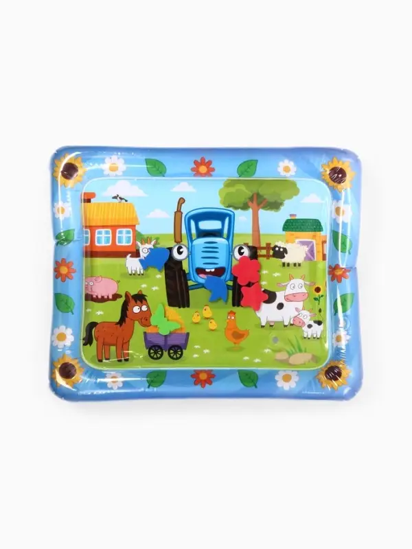 Акваковрик надувной, 60&times;50 см, фигурки EVA, Синий Трактор