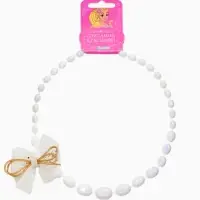 Бусы детские Выбражулька «Бант», граненые бусины, 40 см, цвет белый Бусы детские Выбражулька «Бант», граненые бусины, 40 см, цвет белый