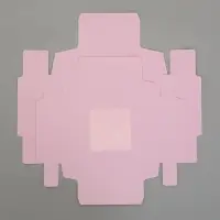 Коробка складная, крышка-дно,с окном, розовая, 12 х 12 х 5 см
