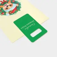 Пакет подарочный с вырубной ручкой &laquo;Новогодний корги&raquo; 30&times;40&times;12 см, зеленый