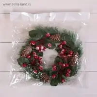 Венок новогодний d=16 см &laquo;Зимнее волшебство. Уютная сказка&raquo;, с ягодами и шишками