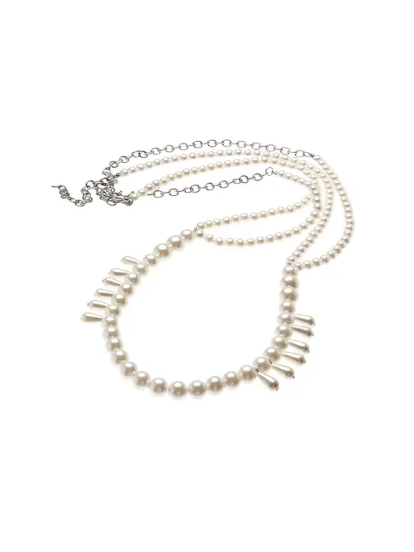 Бодичейн женская «Жемчуг» капли, белый в серебре Бодичейн женская «Жемчуг» капли, белый в серебре