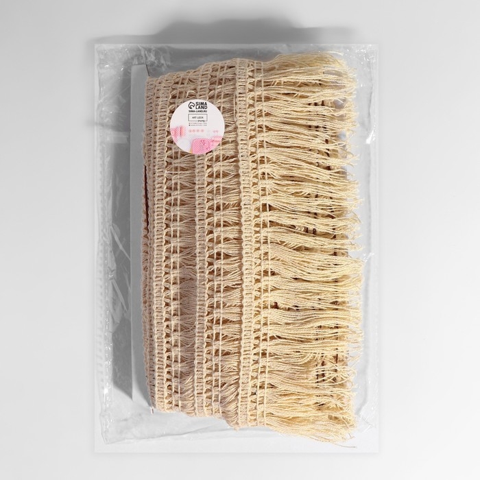 Тесьма декоративная «Бахрома», 75 мм, 10 ± 1 м, цвет бежевый Тесьма декоративная «Бахрома», 75 мм, 10 ± 1 м, цвет бежевый