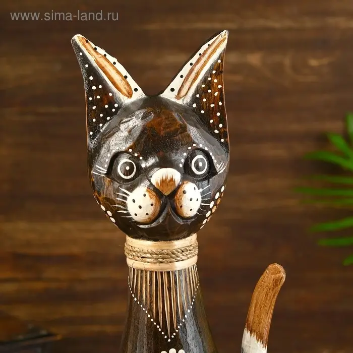 Сувенир дерево "Кошка коричневая с узором" 7х17х50 см Сувенир дерево "Кошка коричневая с узором" 7х17х50 см