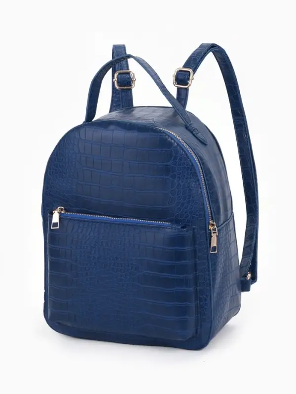 Рюкзак женский на молнии, с карманом, размер 24&times;12&times;31 см, синий