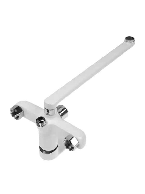 Смеситель для ванны ZEIN Z3415, картридж 35 мм, с душевым набором, цинк, белый/хром