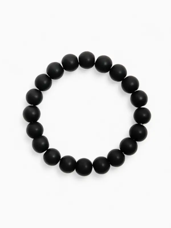 Браслет из бусин &laquo;Агат чёрный&raquo;, d=5.5 см, шар №10, чёрный