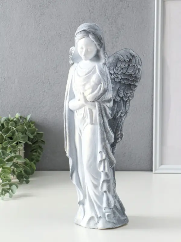 Фигура гипс &laquo;Ангелина с младенцем&raquo;, 40&times;17&times;10 см, антик